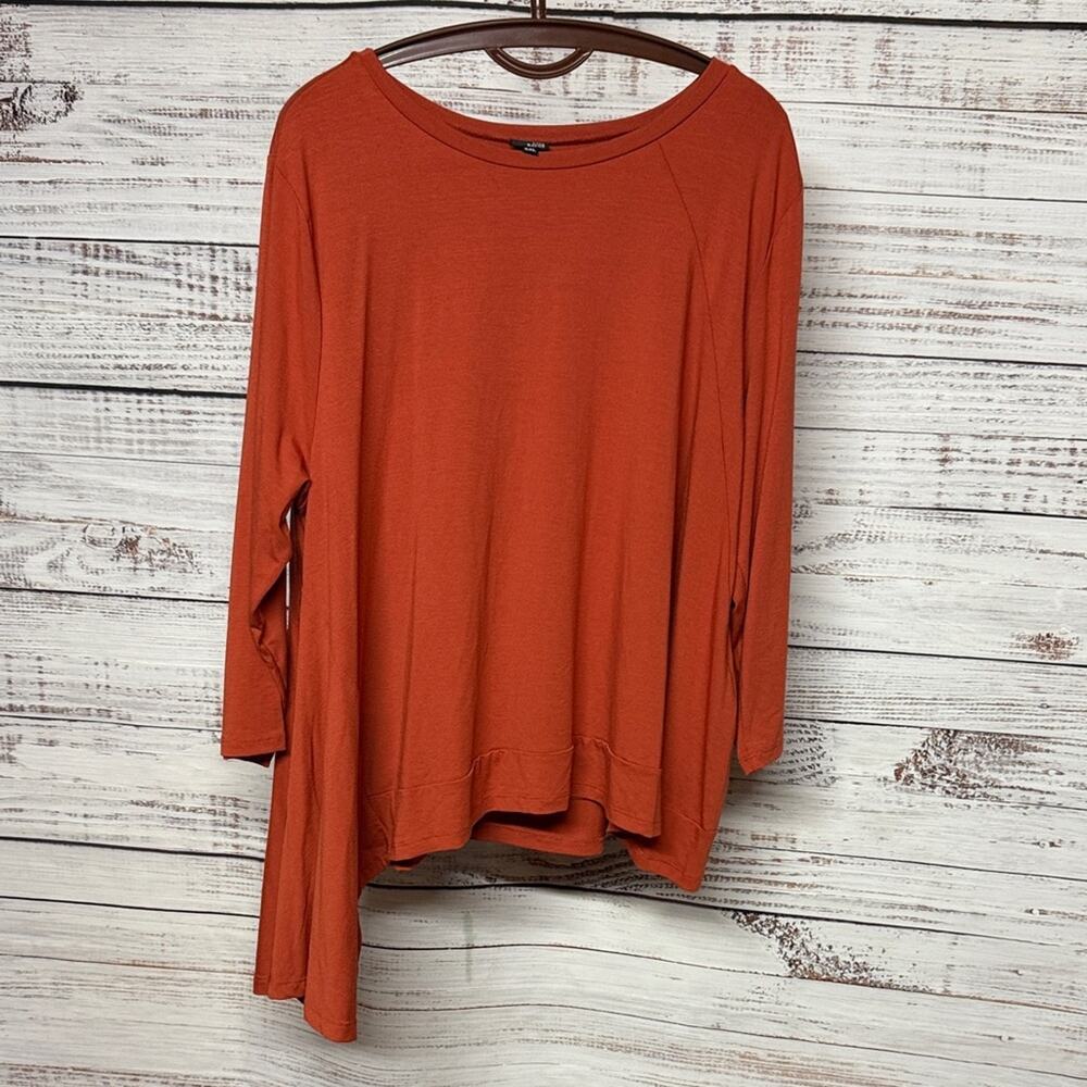 Lisa Bayne Knit Asymmetrical Top Orange XXL